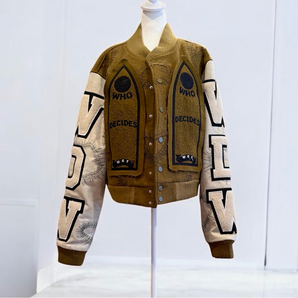 Who Decides War Namesake varsity jacket